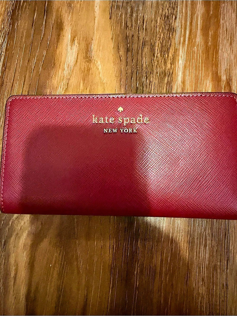 Kate Spade Saffiano Zip-Around Wallet in Red